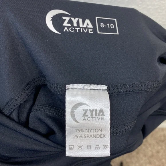 Zyia Momentum Black Moto 7/8 Leggings size 8-10 - Picture 5 of 10